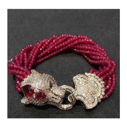 Silver-inlaid Zircon Coil Leopard Natural Freshwater Pearl/Jade Necklace Bracelet Jewelry