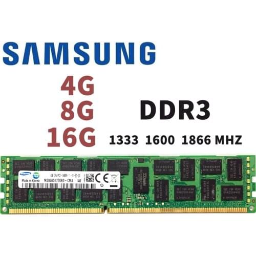 SAMSUNG 4GB 8GB 16GB 4G 8G 16G DDR3 PC3 PC3L 10600R 12800R 14900R ECC REG 1600Mhz 1333Mhz 1866Mhz PC RAM Server memory RAM 1600
