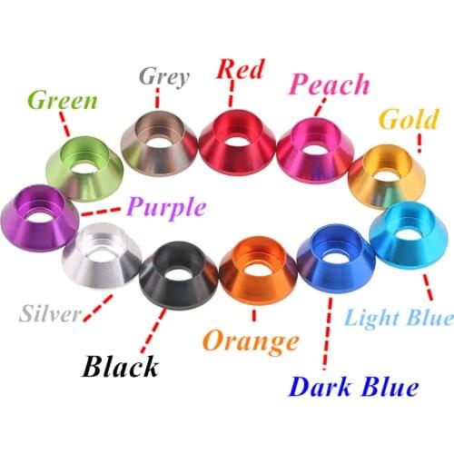 10pcs M2,M2.5,M3,M4,M5,M6 Aluminum Alloy Cap Head Hex Countersunk Screw Gasket washer Multicocor RC Car Accessories