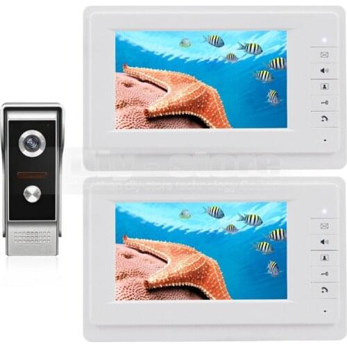 DIYSECUR 7 inch TFT Color LCD Display Video Door Phone Video Intercom Doorbell 700TVLine HD IR Night Vision Camera 1V2