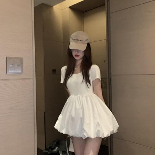 Woman Dresses 2021 Summer Pettiskirt Womens Short Sleeve A- line Girls Dress Vestido De Mujer Femme Robe