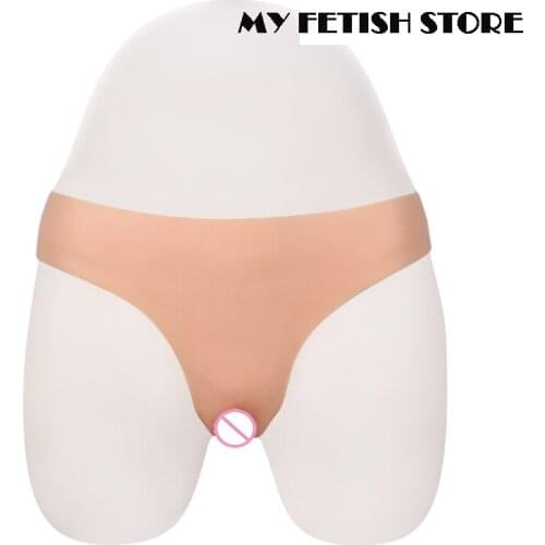 1G Silicone Panty With Catheters and Vaginal Tubes Briefs Suit Underwear One Size Shorts For Crossdresser Male To Female