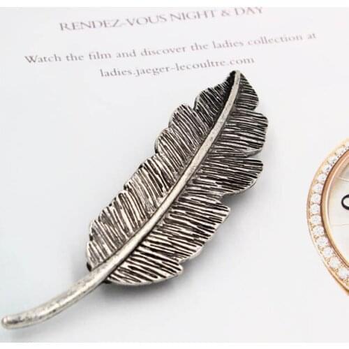 1Piece Free Shipping brand vintinge antique silver plant leaf hairpins barrette Leaves hairpin bridal hair accessories elegant