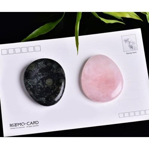 1PC Delicate Natural Rock Rose Quartz Obsidian worry stone Can be used to reduce stress DIY Gifts jewelry