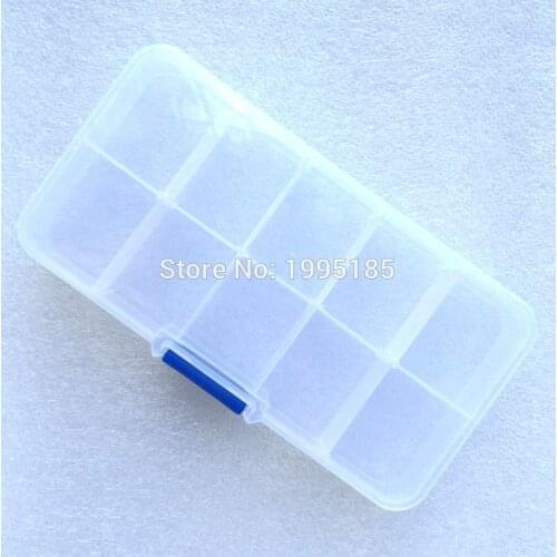 1pcs Diy jewelry accessories tool 10 case receive box, plastic Transparent ten case receiving box Small items +B