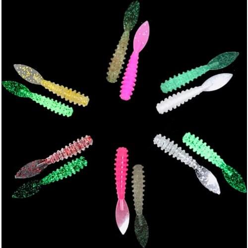 35mm 0.4g 10pcs Ajing Soft Lure Rockfish Worm Swimbaits Mebaru Jig Head Lure Saltwater Fishing Baits