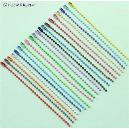 10pcs Mix 12CM length Colorful Ball Bead Chains Fits KeyRing/Key Chain/Dolls/Label Hand Tag Connector DIY Jewelry Makings Gift
