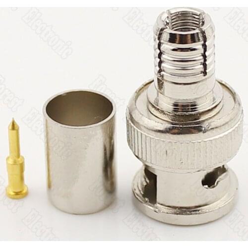 100pcs/lot BNC Cold Pressing Connector Q9 Head Monitoring Video Cable Extrusion Connector Three Pieces 75-5