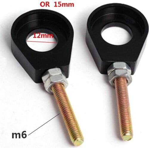 110cc 125cc 140cc Aluminum Chain Tensioner Adjuster Dirt Bike Pit ATV Motorcycle Scooter 12mm or 15mm Rear Wheel axle hole