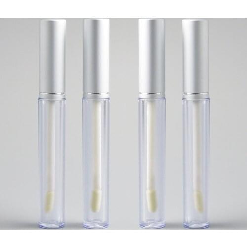 12pcs 5ml Gloss Lip Balm Tubes Container Gloss Lip Wand Bottles Empty Silver Pretty Clear Tool Mini Refillable Bottles