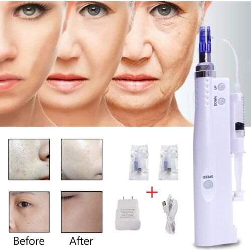 Hydra Injector Derma Pen 2 In 1 Nano Mesotherapy Microneedle Pen Mesogun Portable Smart Injector Pen Facial Treatment Machine
