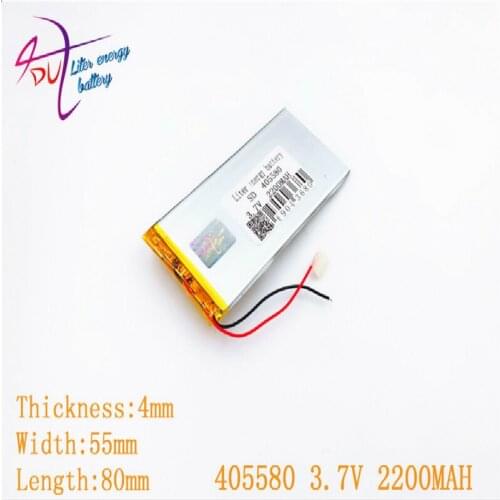 3.7V 2200mAh 405580 405581 Lithium Polymer Li-Po li ion Rechargeable Battery cells For Mp3 MP4 MP5 GPS mobile bluetooth