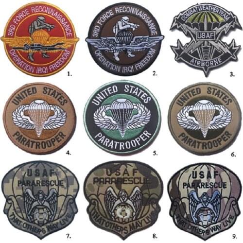 3D Embroidery Patches UNITED STATES PARATROOPER/USAF Patches American Weather Corps Patches Third Reconnaissance Forces Pacth
