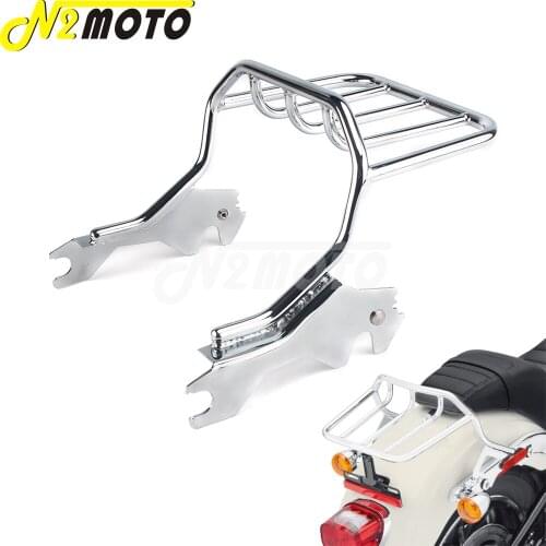 50300132 Chrome 2-up Quick Detachable Rear Shelf Luggage Rack Bracket Holder For Harley Softail Fat Bob FXFB 114 FXFBS 2018-2020