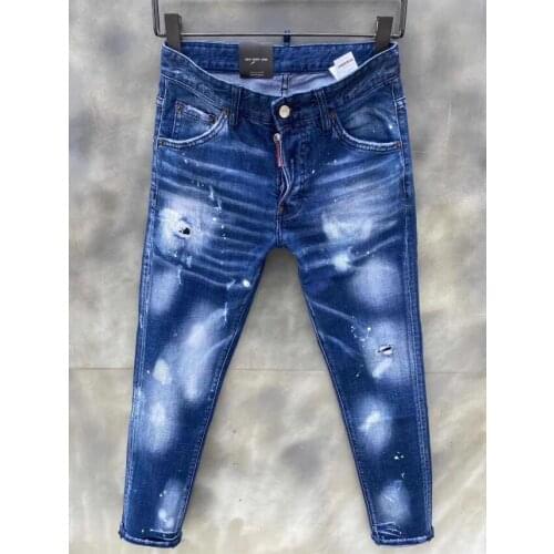 Authentic Dsquared2-Motorcycle jeans, broken copper jeans, streetwear DSQ009