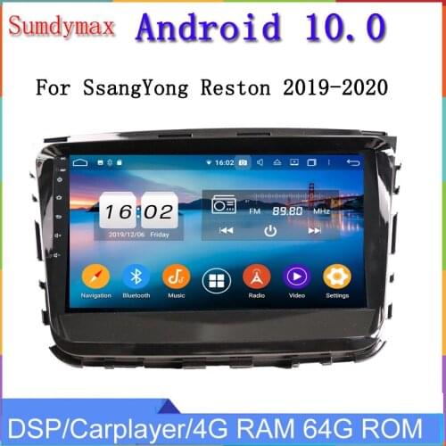 9inch 4+128G android 10 car radio for ssangyong Rexton 2019 2020 gps navigation car multimedia player audio stereo headunit WiFi