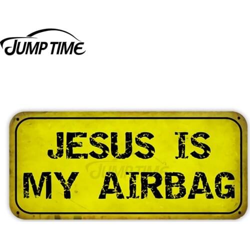 JumpTime 13 x 4.8cm Jesus is My Airbag Car Stickers Funny Decal Waterproof Vinyl Material Windows Decoration