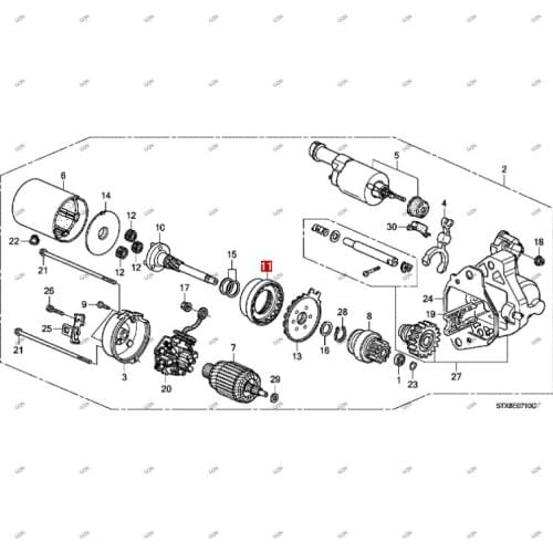 Car Starter internal gear assembly Engine internal gear assembly hon daa cur a Internal gear assembly of starter motor