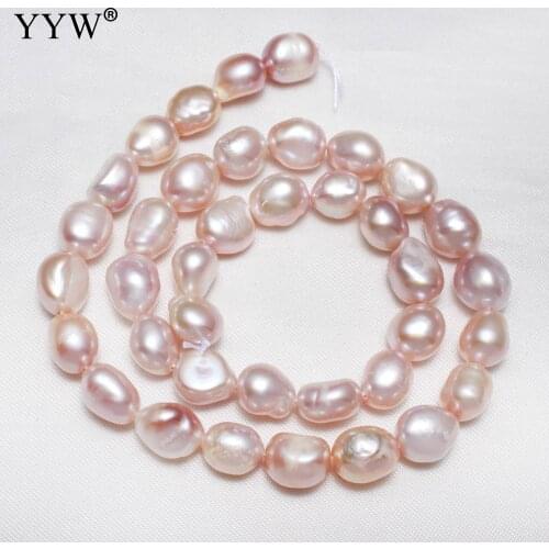 9-10mm High Quality Cultured Baroque Freshwater Pearl Beads Nuggets Natural Pearl 15"Strand For Jewelry Making Pink Purple White