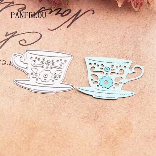 Flower tea cups 5x3.8cm paper die cutting stencils punch Metal cuts dies cutting dies Scrapbooking DIY Embossing mould card