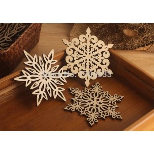 500PCS Wooden Snowflake Mug Coasters Holder Chic Drinks Coffee Tea Cup Mat Decor Mats Free shipping