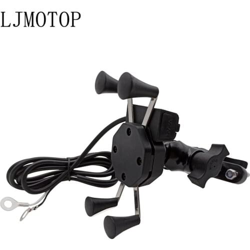 For bmw f800gs s1000r rsv4 yamaha nmax 155 300 xmax530 Motorcycle Phone Bracket Handlebar Holder With USB Any Smartphone GPS