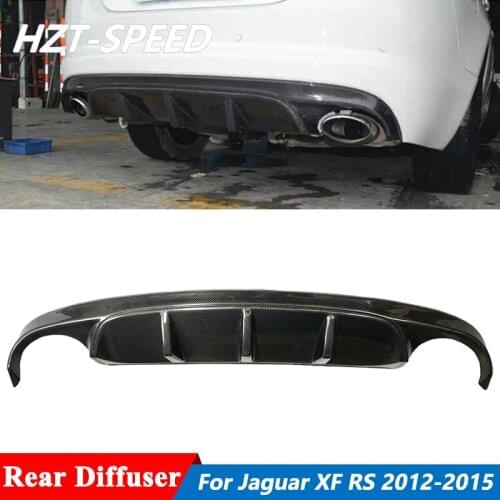 Real Carben Fiber Rear Lip Back Bumper Diffuser For Jaguar XF RS Car Body Kit 2012-2015