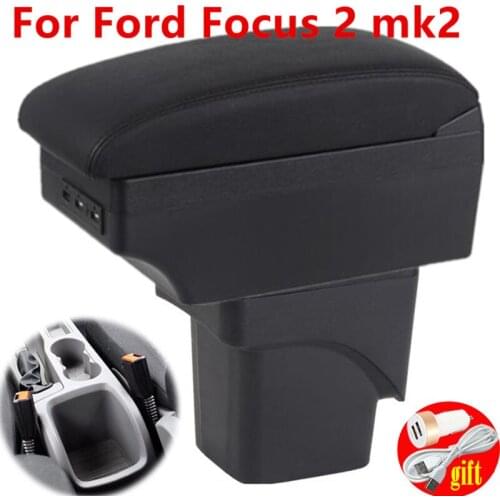 For Ford Focus 2 armrest box mk2 car accessories nterior Retrofit parts Ford Focus 2 Car Armrest box Center Storage box USB