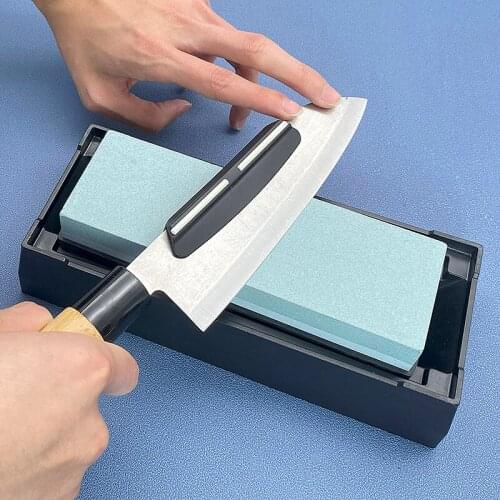 400 1000 3000 grit Double-sided sharpening stone base Angle guide set Kitchen knife sharpener grinding whetstone with New base