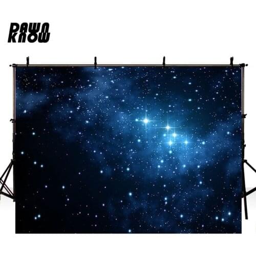 DAWNKNOW Night Sky Photography Background Photocall Cartoon Space Kids Party Backdrop Children Photo Studio Customize lv1051