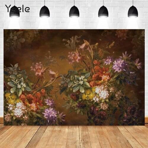 Yeele Blooming Flowers Backdrop Party Brown Photozone Colorful Rose Background Classic Archaic Photo Studio Photophone Props