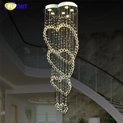 FUMAT Modern Minimalist Living room Bedroom Ceiling Crystal Light Led Chandeliers Hanging wire Crystal lamp Lustre Chandelier