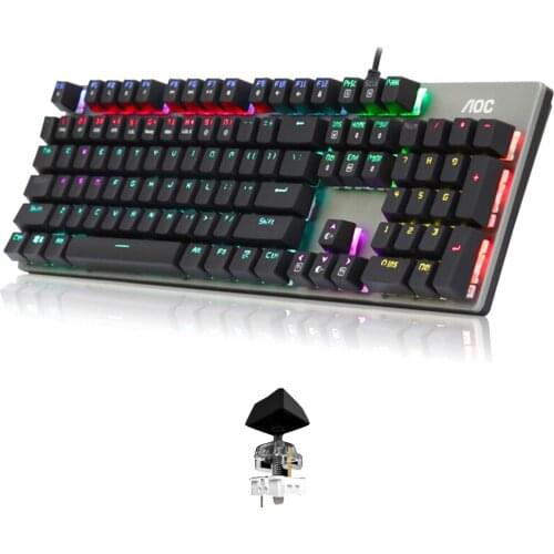 104 Keys Gaming Mechanical Wear Resistance Suspension Keycaps Metal Home Office USB For Desktop RGB Backlight Wired Keyboard