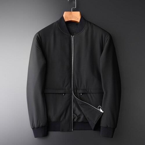 Classic Youth Solid Color Padded Jackets Men Luxury Baseball Collar Simple Mens Jackets And Coats Add Thick Slim Jackets For Men