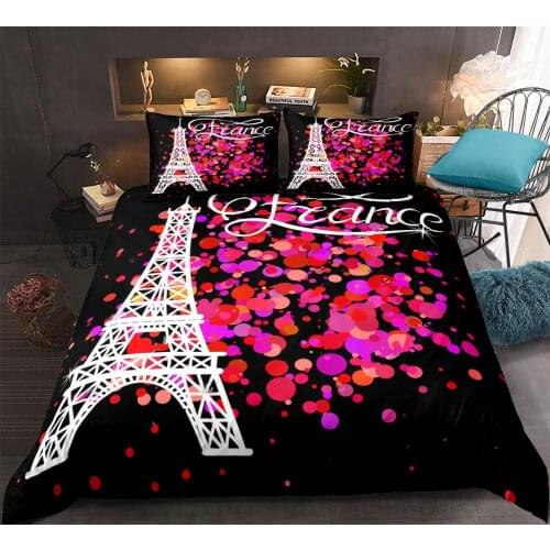 Tower Bedding set love Duvet cover set for girls splashing ink Bed line Romantic quilt cover girl bed set Wedding Gifts