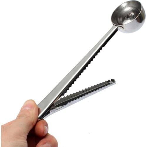 Multifunction Kitchen Supplies Coffee Scoop With Clip Stainless Steel Tea Coffee Measuring Cup Coffee Scoop Scoop