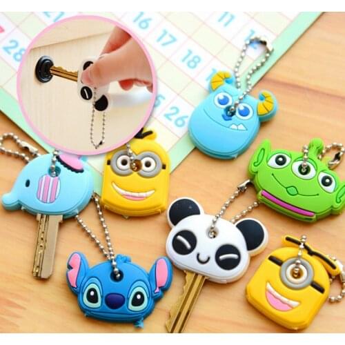 Disney Stitch pvc Key Set Cute Animal Three Eyes Key Set Cartoon Soft Keychain Key Chain Decoration Pendant Birthday Gifts