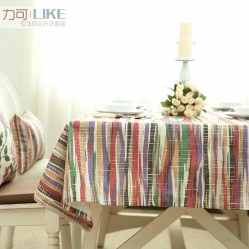 New! Wallpapers / tablecloth / table cloth / cover cloth / tea table Bubu arts American country cotton stripe # 35 color ink
