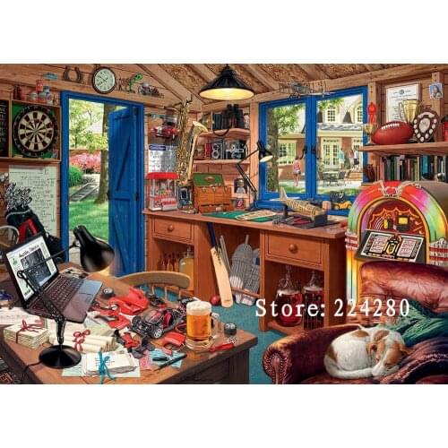 New Needlework,Handmade Study Office House 14CT Counted For Embroidery,DIY Aida Cross stitch kits,Art Cross-Stitching Home Decor