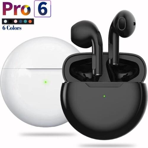 New Pro6 Wireless Headphones Bluetooth Earphones Earbuds Ear Bods Stereo Sport Waterproof Headset With Charging Box Microphone