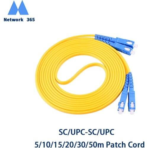 Free Shipping 5M 10M 15M 20M 30M 50M SC/UPC - SC/UPC Fiber Optic Patch Cord FTTH Fiber Cable Duplex Single Mode