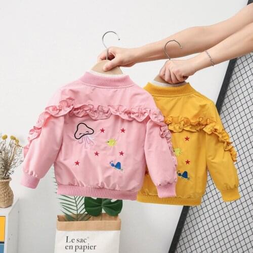 2021 Autumn Flowers Childrens Jacket For Infant Kids Coat Baby Girls Zipper Cardigan Sweatshirt Toddler Girl Jackets Outerwear