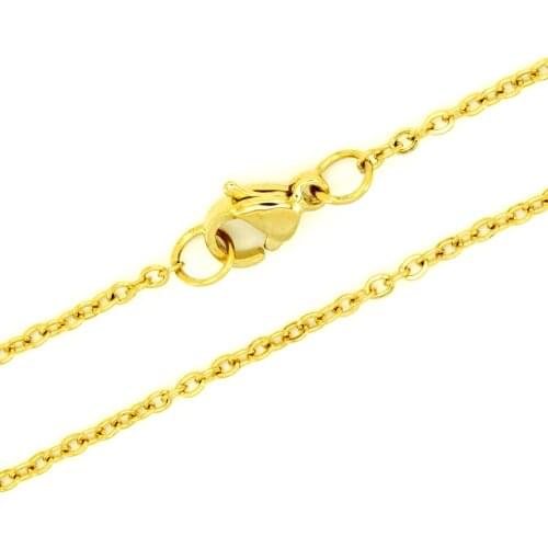 High Quality Plated Gold Necklace Stainless Steel 1 mm 10''-36'' Inches Women Fashion Jewelry Link Rolo Chain Necklace