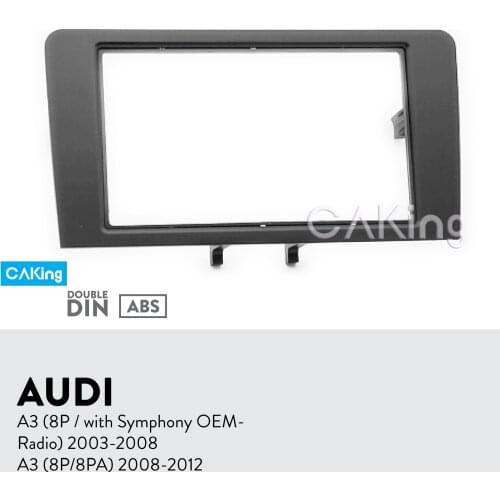 Fascia Radio Panel for Audi A3 (8P/with Symphony OEM-Radio) 2003-2008;A3 (8P/8PA) 2008-2012 Dash Kit Facia Plate Adapter Bezel