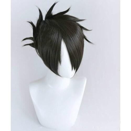 Anime Yakusoku no Neverland The Promised Neverland Ray Short Black Cosplay Wig Heat Resistant Synthetic Hair+Free Wig Cap