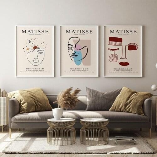 Simple Nordic abstract geometric lines beauty sun moon art decoration picture print poster murals porch living room bedroom