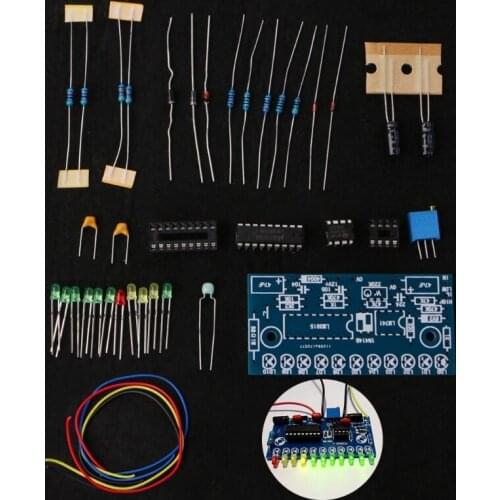 Drop Ship&Wholesale LM3915 10 LED Audio Level Indicator DIY VU Meter Preamp Power Amplifier Indicate APR29