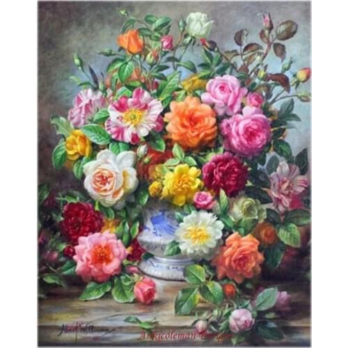 Needlework for embroidery DIY DMC High Quality - Counted Cross Stitch Kits 14 ct Oil painting - Old Fashioned Roses