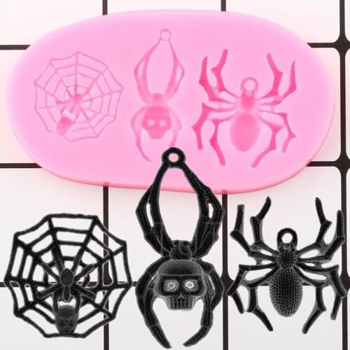 Spider Silicone Mold Polymer Clay Mould Cupcake Fondant Cake Decorating Tools Chocolate Gumpaste Candy Resin Molds