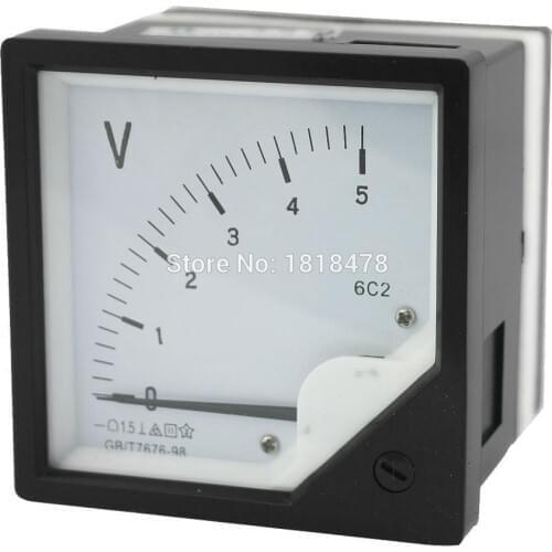 Pointer type dc voltmeter6C2 0-5V DC Analog Voltmeter 80mmx80mm